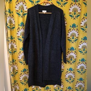 Lucky Brand Charcoal Open Front Cardigan